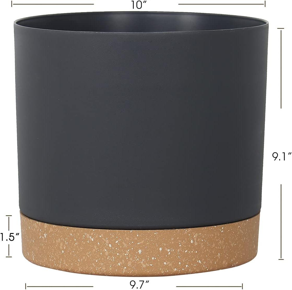 kubvici Plant Pots for Indoor Plants, 2 Pack 10 Inch Plant Pot Plastic Flower Pots Planters with