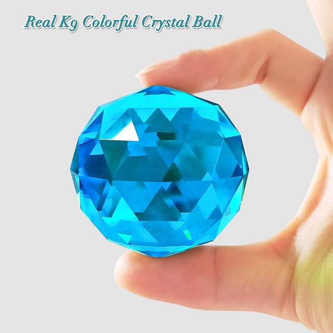 Fonmy Gazing Ball Spiral Tail -Decorative Wind Spinner Sun Catcher Rainbow Maker 11 inch Tail and 2