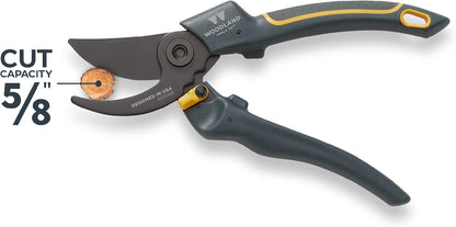 Woodland Tools Co. Duralight Bypass Pruning Shears – 5/8" Cut Capacity, Lightweight Hand Pruner