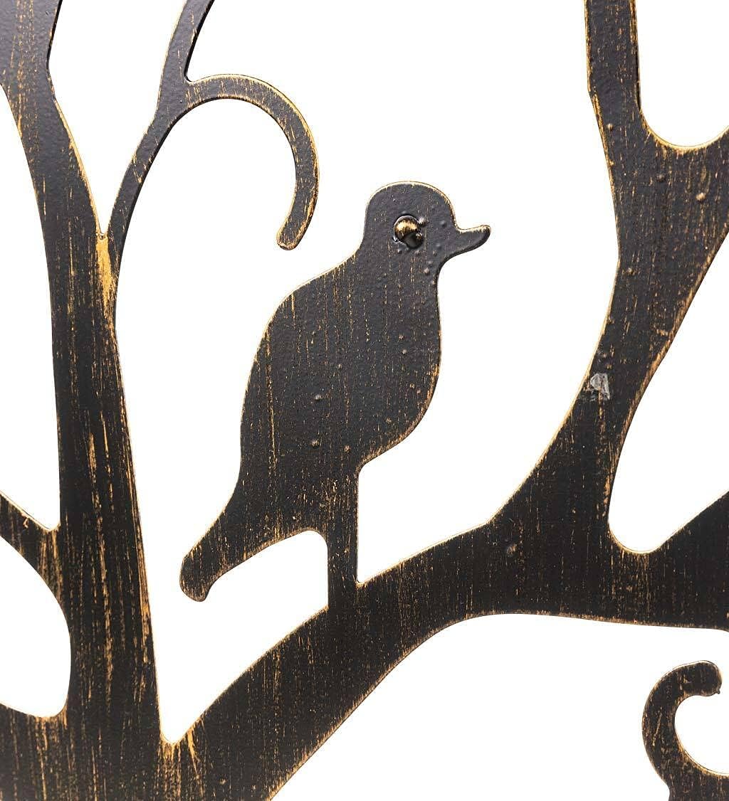 Plow & Hearth Metal Tree of Life Arched Garden Arbor w/Gate | Laser-Cut Design | Plant Support |