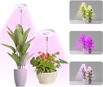 Halo Ring Grow Lights for Small Indoor Plants, Red+Blue+Yellow Light Full Spectrum LED Plant Light