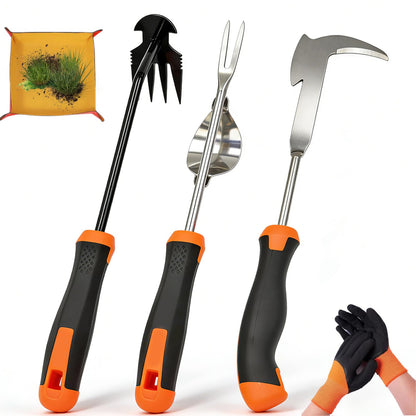 5 Pack Weed Puller Tool, Stainless Steel Manual Hand Weeding Tool Set for Weed Removal, V-Shaped