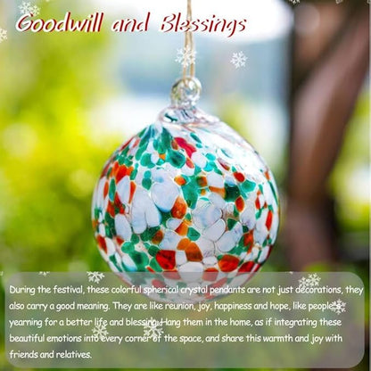 4" Blown Glass Gazing Ball Hanging Friendship Balls for Garden Patio Window Decoration Unique for