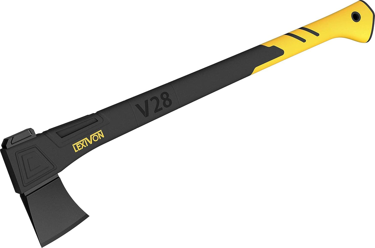 LEXIVON V28 Chopping Axe, 28-Inch Lightweight Fiber-Glass Composite Handle & Ergonomic TPR Grip |