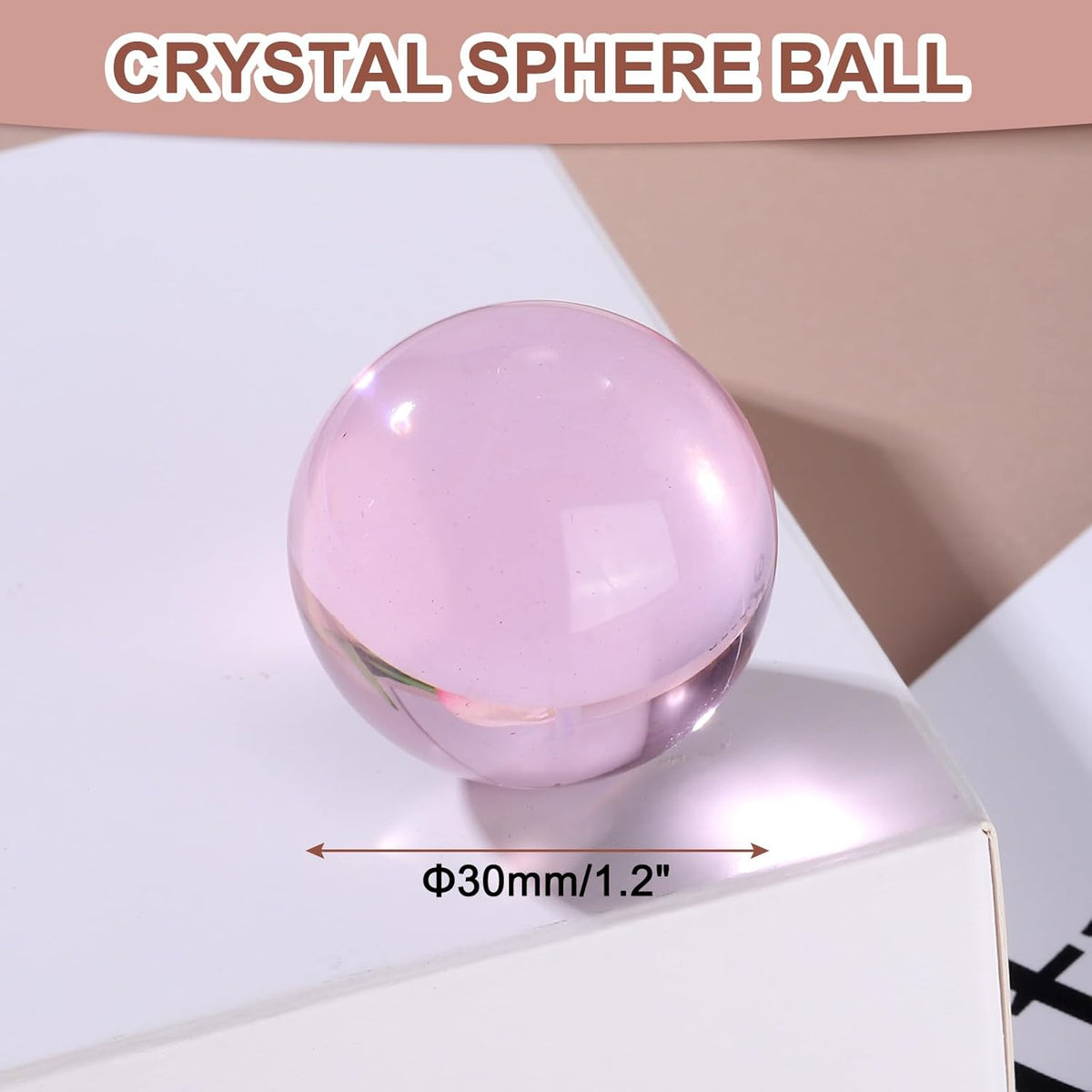 uxcell 30mm/1.2" Crystal Sphere Ball Glass Solid Decorative Sphere Crystal Ball Prop Ornament for