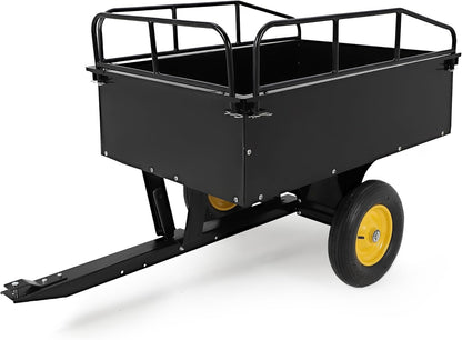 GAOMON 500LB Heavy Duty Tow Behind ATV Trailer Steel Dump Cart - 10-Cubic Feet Capacity - Garden
