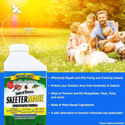 Nature’s MACE Outdoor Pest Repellent Spray – Kills & Repels Multiple Insect Types – Treats Lawns