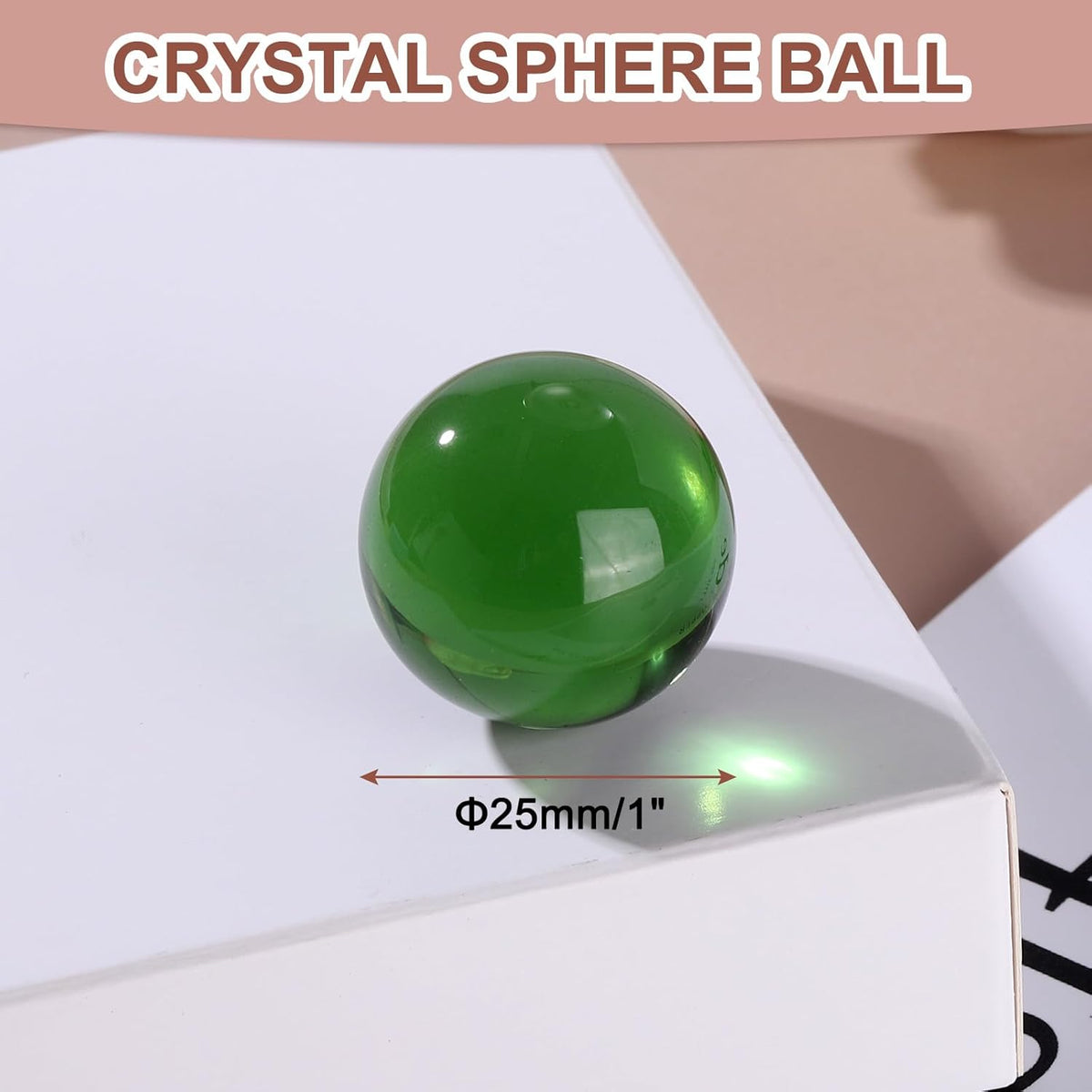 uxcell 25mm/1" Crystal Sphere Ball Glass Solid Decorative Sphere Crystal Ball Prop Ornament for