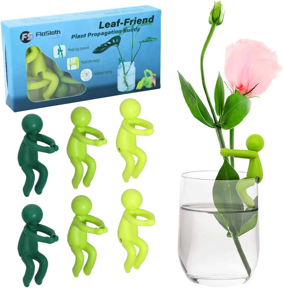 Plant Propagation Buddy - Cute Plant Support for Sprouts, Stems, and Cuttings; 6PCS Leaf Friend
