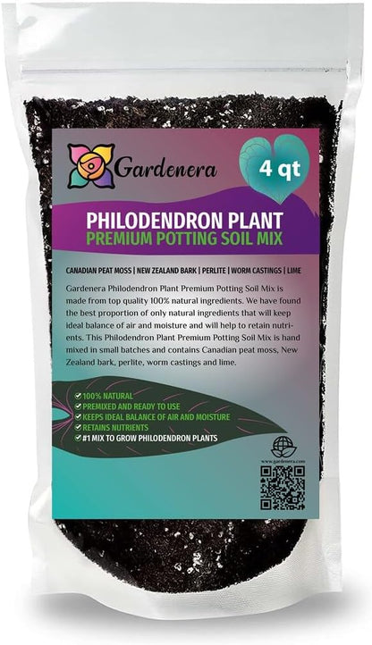 Gardenera Philodendron Planting Mix - Provide Your Plants with The Best Soil Medium - 4 QUARTS
