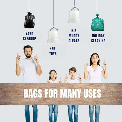Plasticplace 64-65 Gallon Trash Can Liners for Toter │ 1.5 Mil │ Green Heavy Duty Garbage Bags │