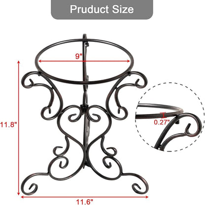 9" Metal Gazing Ball Stand, Scroll Gazing Globe Stand for 10 or 12 Inches Garden Gazing Globes