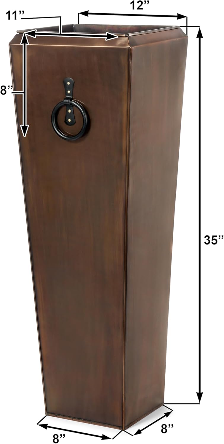 H Potter Tall Outdoor Planters Copper Large Flower Pots Indoor for Patio Balcony Garden Deck Front