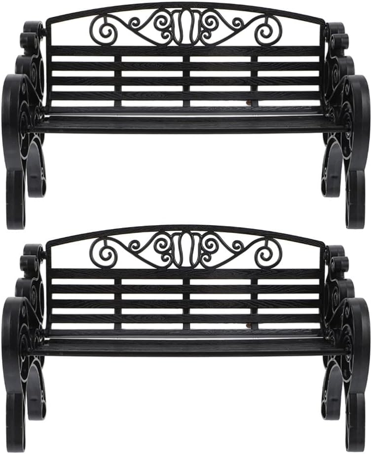 NUOBESTY 2Pcs Dollhouse Miniature Bench Mini Park Chair Mini Park Benches Fairy Garden Decoration