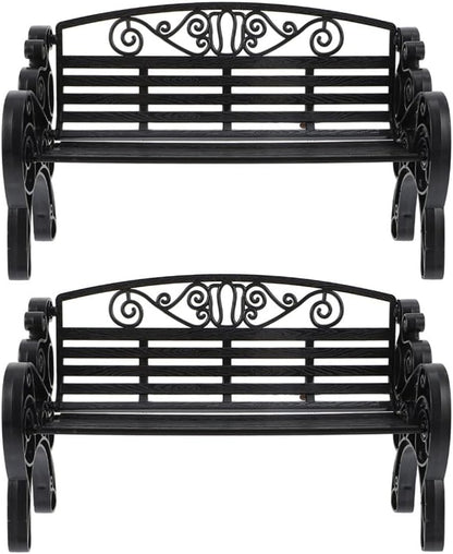 NUOBESTY 2Pcs Dollhouse Miniature Bench Mini Park Chair Mini Park Benches Fairy Garden Decoration