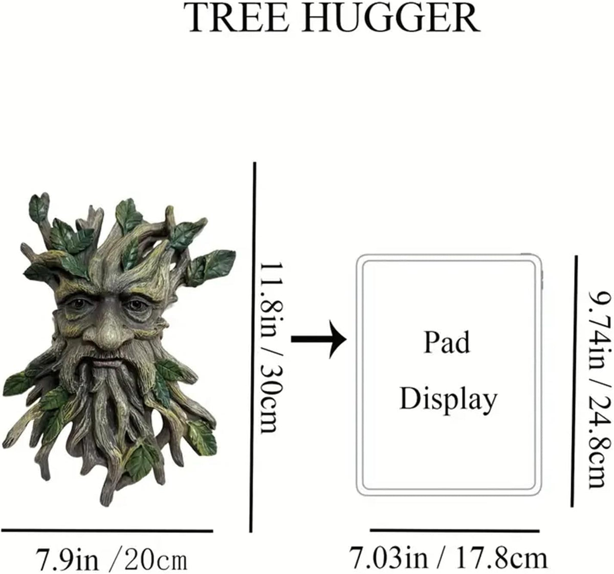 Tree Face Sculpture, Funny Greenery Old Man Tree Hugger Statue, Indoor & Outdoor Creative Props for