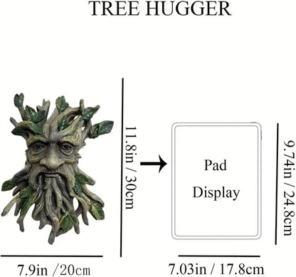 Tree Face Sculpture, Funny Greenery Old Man Tree Hugger Statue, Indoor & Outdoor Creative Props for