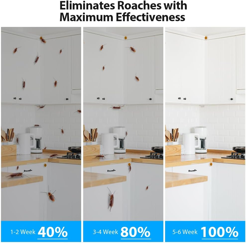32 Pack Roach Killer Indoor Infestation Roaches Gel Bait Stations, Powerful Cockroach Killer Indoor