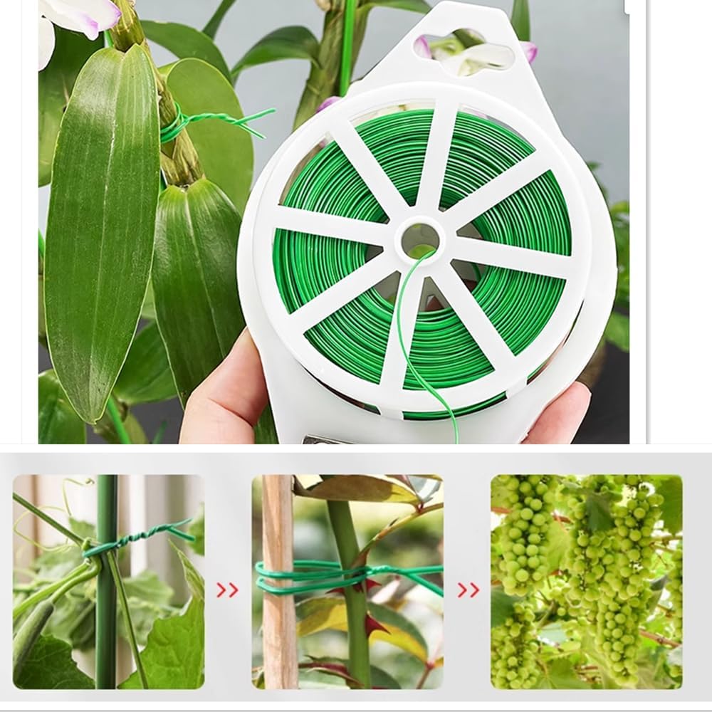 656ft (200m) Twist Ties, Garden Plant Ties with Cutter, Reusable Multifunctional Plant Ties, Fixing