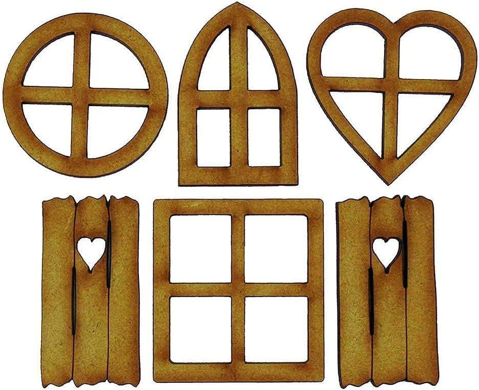 4 Pcs Wooden Fairy Garden Door and Windows Ornaments Tree Statues for Tree Trunk Yard Decoration