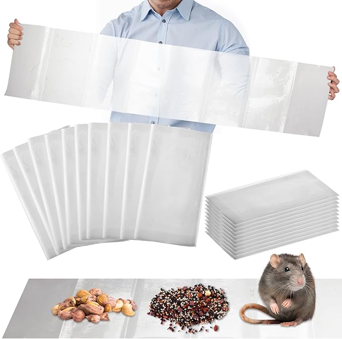 Qualirey 20 Pcs 47 Inch Ultra Large Sticky Mouse Glue Traps Sticky Rat Trap That Work for Rats