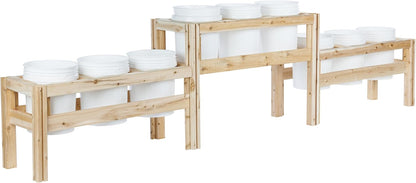 Greenes Fence Two-Tiers Nine Bucket Elevated Cedar Wood Garden Frame, 125 in. x 16 in. x 30 in.