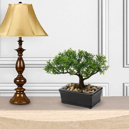 Artificial Bonsai Tree Juniper Faux Plants Indoor Small Fake Plants Decor with Ceramic Pots for
