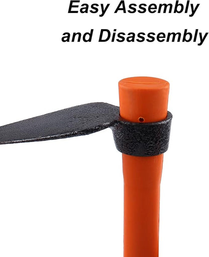 Single Head Sharp Hoe with Heavy Duty Forged Adze and Ergonomic Non-Slip Handle for Loosening Soil