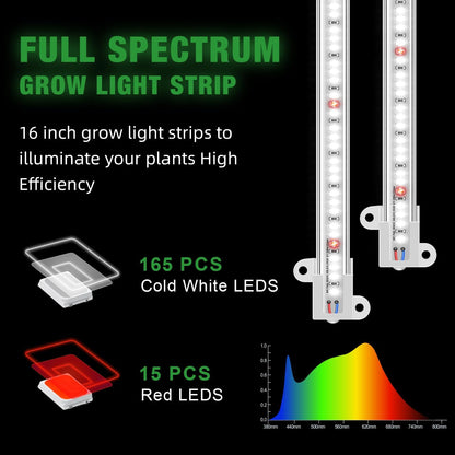 Wiaxulay LED Plant Grow Light Strips, 6000K White Grow Lights for Indoor Plants Full Spectrum, 3
