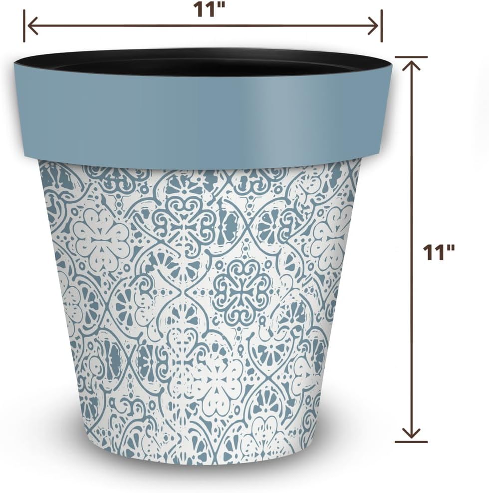Briarwood Lane Ornamental Blue and White Medium Planter
