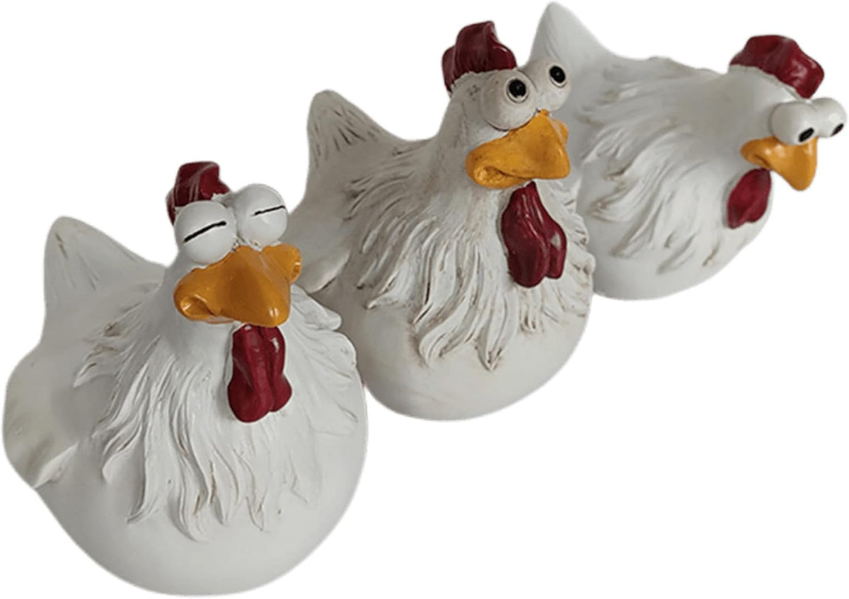 coolboy Chicken Fence Decoration Funny Farm Sculpture Chicken Decorations for Home Garden
