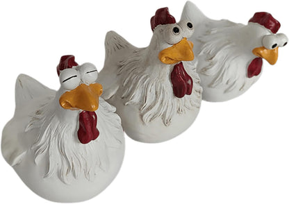 coolboy Chicken Fence Decoration Funny Farm Sculpture Chicken Decorations for Home Garden