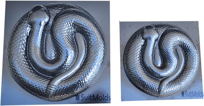 SvitMods Mold Snake DIY Statue for Garden Black ABC Plastic Concrete Cement Mould Rattlesnake