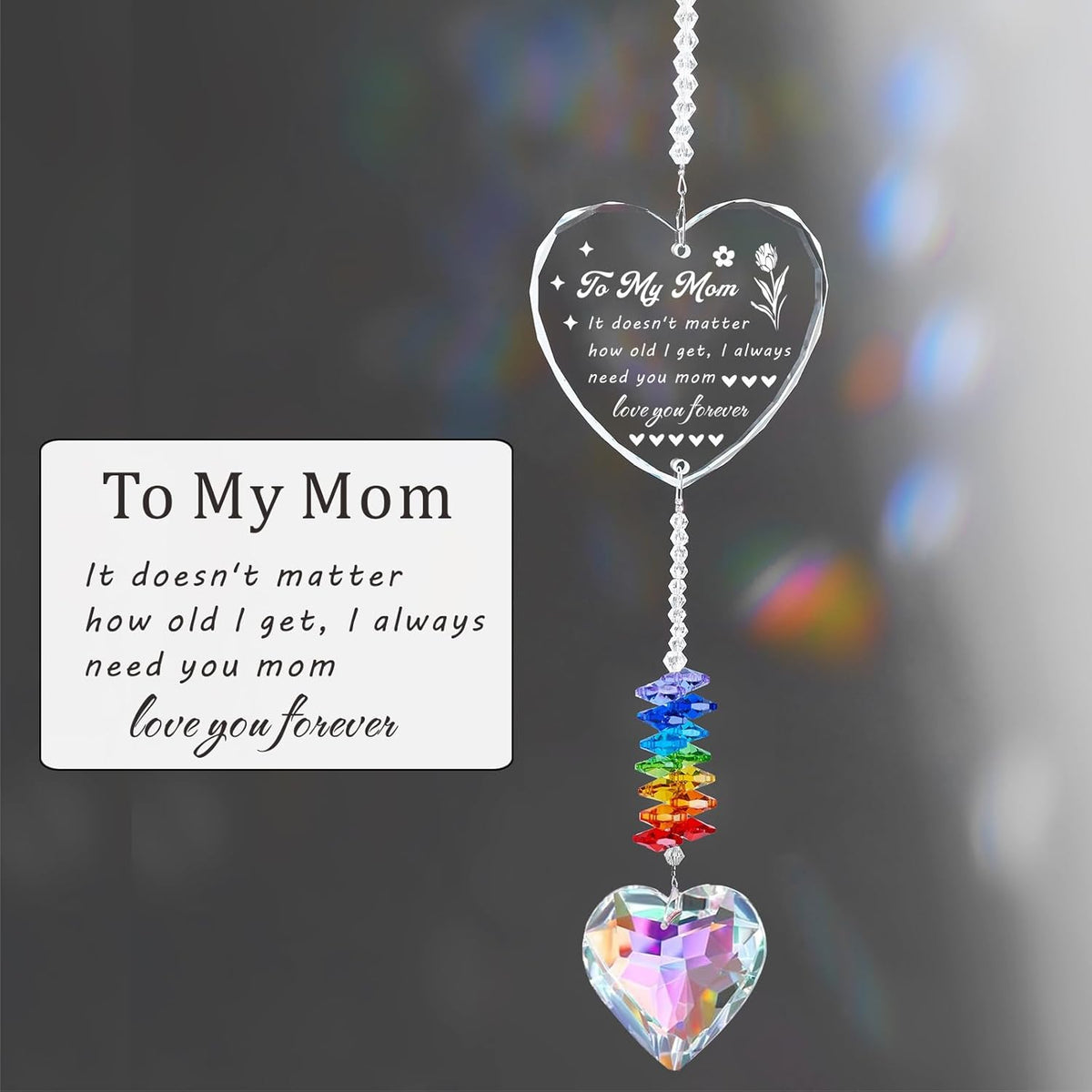 Birthday Gifts Crystal Suncatcher Gifts for Mom from Daughter, Happy Mother’s Day Christmas