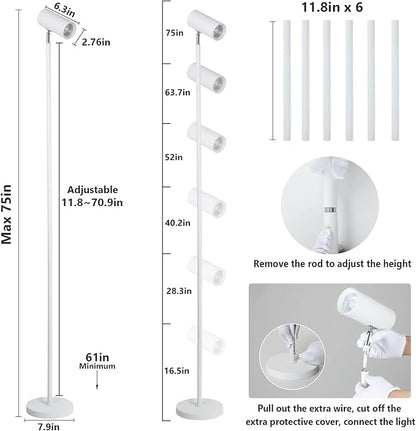 HMVPL White Grow Lights for Indoor Plants Full Spectrum,Tall Plant Light for Indoor Growing with