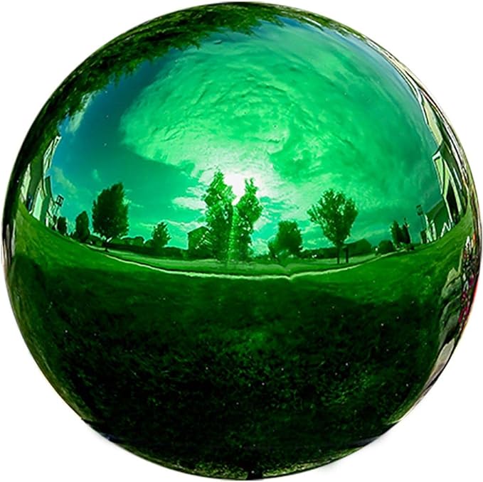 Lily's Home 12 Inch Stainless Steel Gazing Globe Mirror Ball, Colorful and Shiny Addition to Any