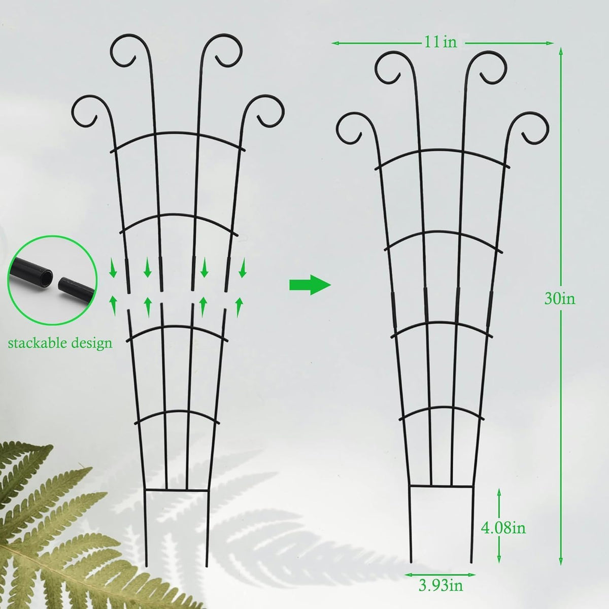 30 Inch Plant Trellis Indoor for Potted Plants 3 Pack Indoor Plant Trellis for Climbing Plants