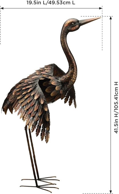 Regal Art & Gift Outdoor Garden Décor, Unique Bird Sculpture, Rustic Metal Bird Statues, Garden
