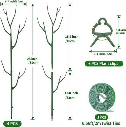 4 Pack Plant Support Stakes, Plant Stakes for Indoor and Outdoor Plants. 28inch Plant Sticks with