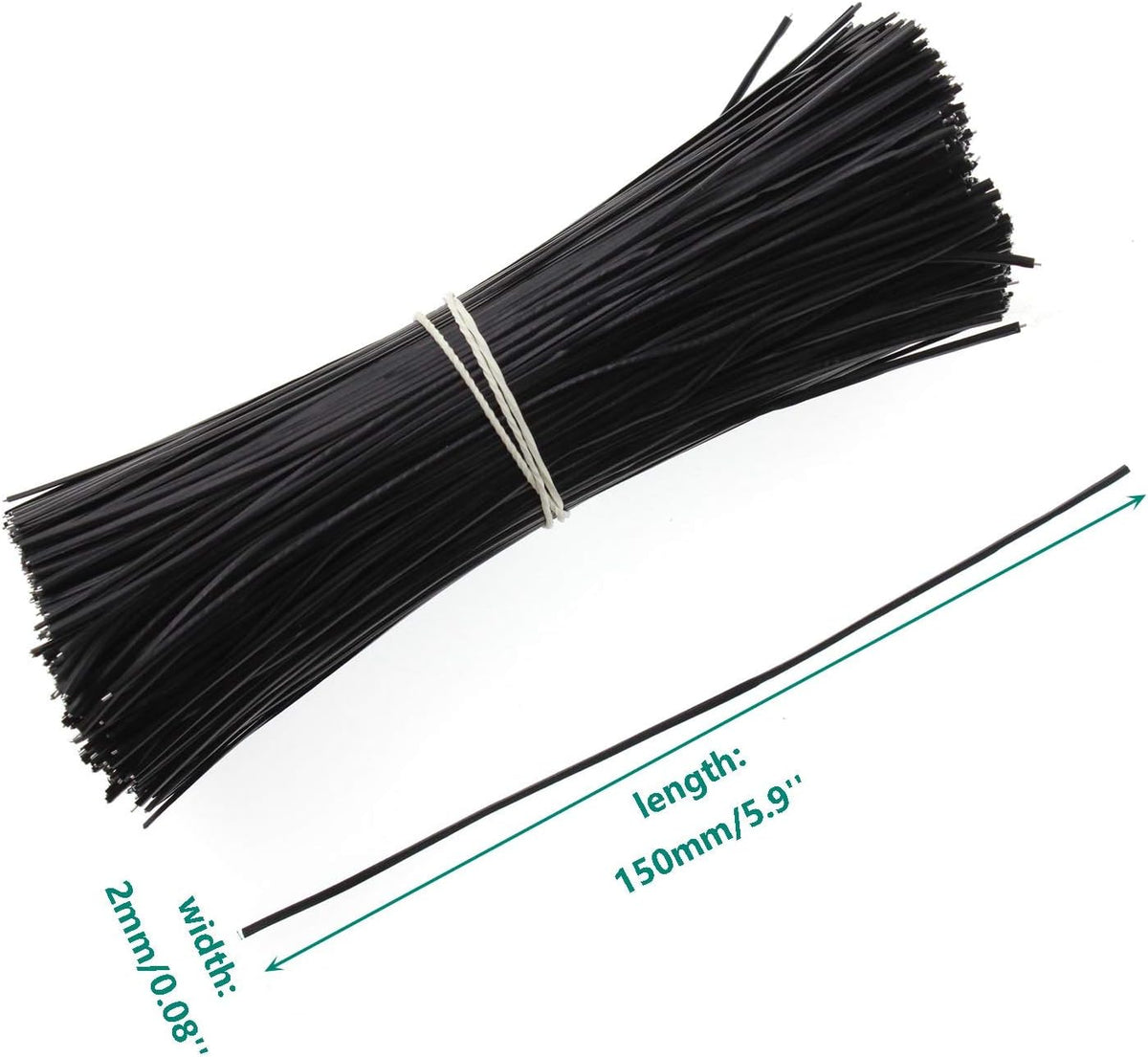 6 Inch Twist Ties,Ulifestar Cable Ties Bag Ties Plastic Coated Twist Ties 1000 Pack (Black)