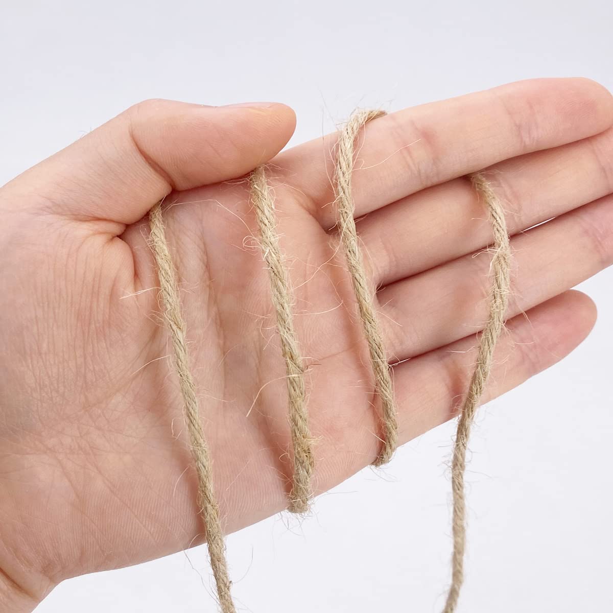 500FT Jute Twine Rope 3mm Natural Thick Garden Twine String Heavy Duty for Gardening Bundling