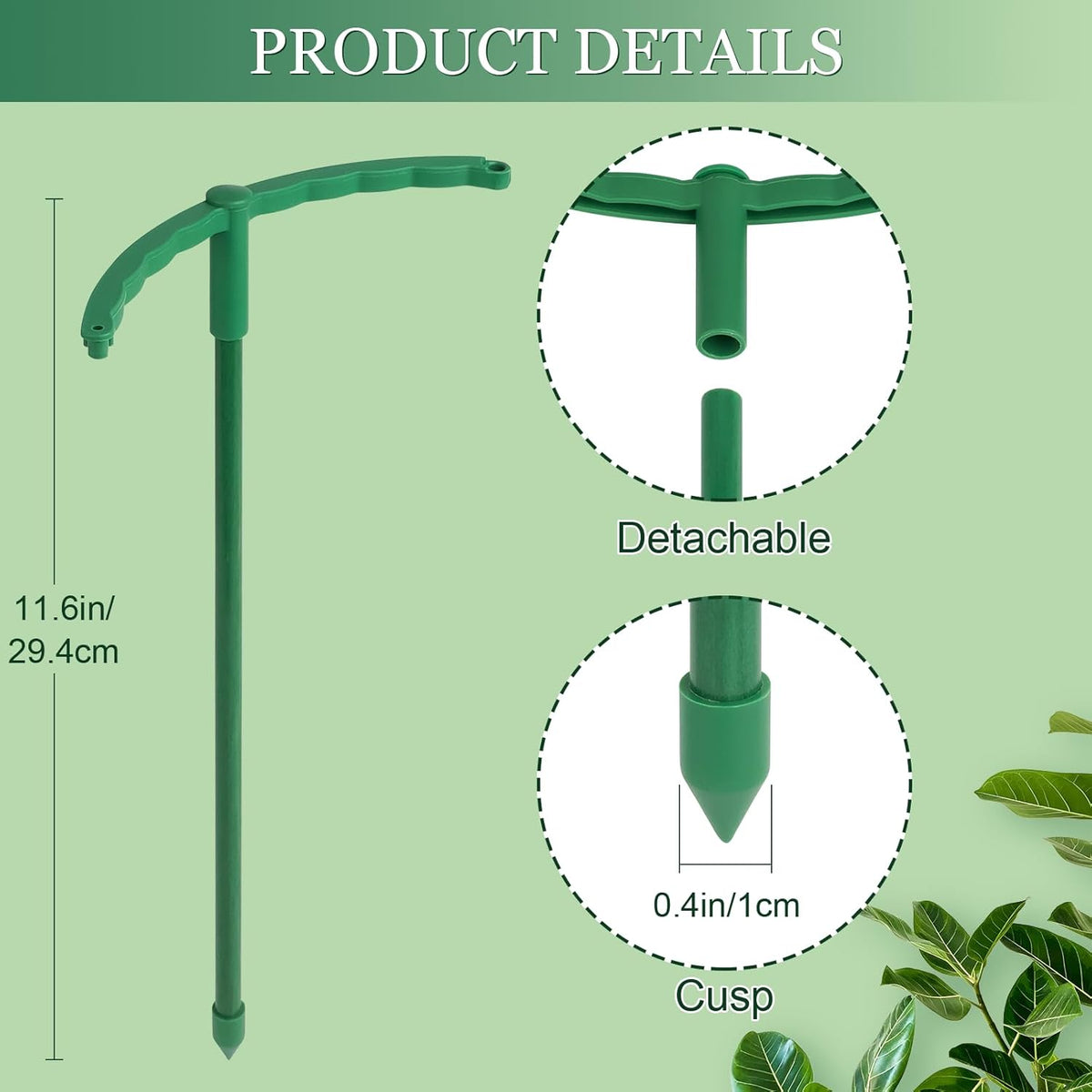 24Pcs Plant Support Stakes, Half Round Plant Stakes for Indoor Plants, Stackable Garden Flower
