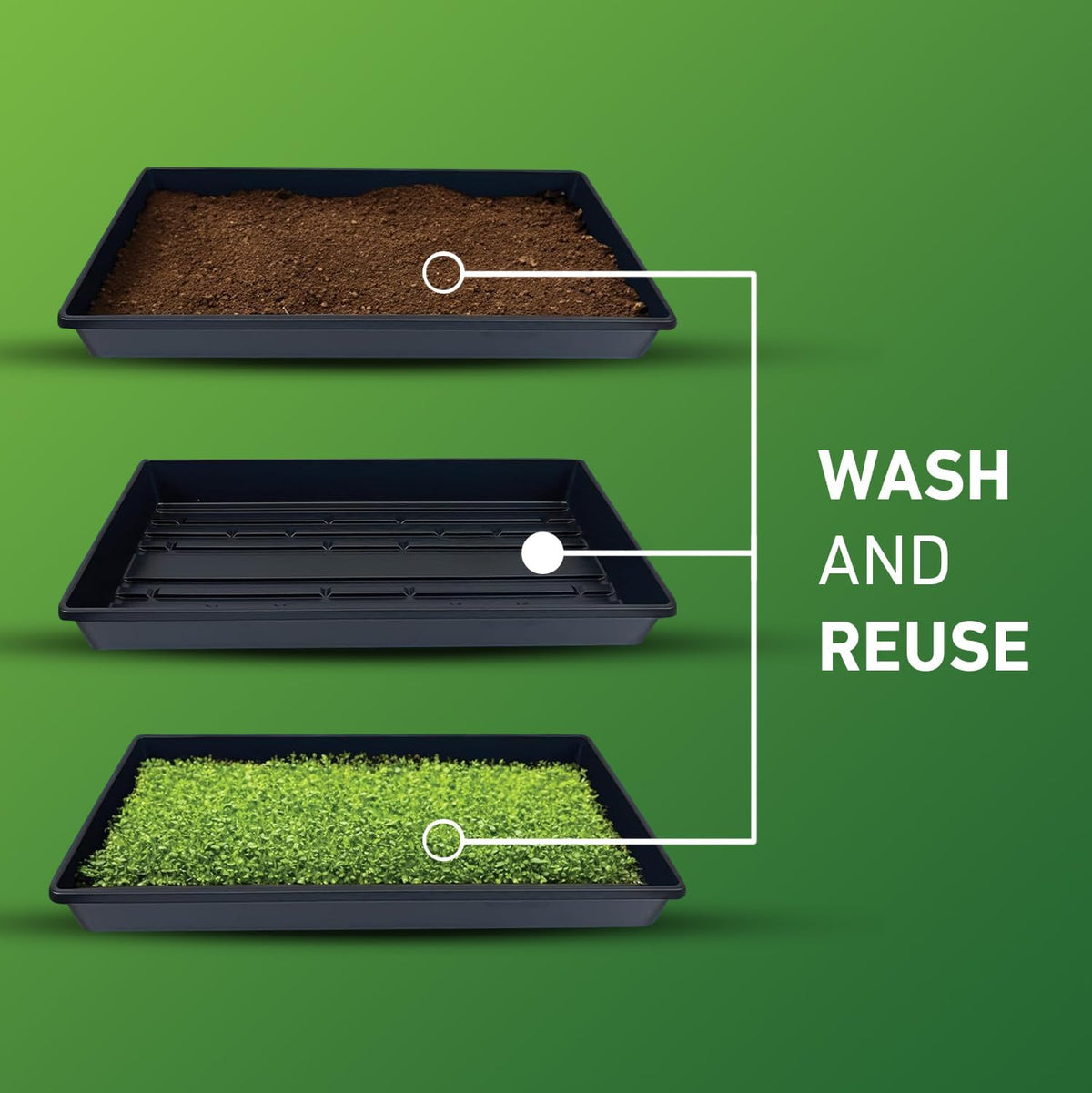 10x20 Inch Black Plastic 100 Pack Plant Propagation Tray – Growing Trays for Garden, Planting
