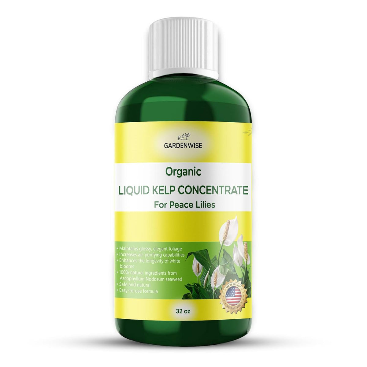Organic Premium Kelp Seaweed Fertilizer for Peace Llily - Liquid Plant Food - Nutrient-Rich Soil