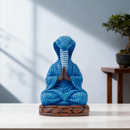 Meditation Snake Resin Statue - Zen Snake Figurine Statue for Snakes Lover Gifts Mediation Yoga