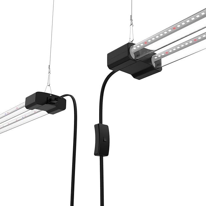 DYMOND Boostgro LED Seed Starter Grow Light 4FT Full Spectrum Linkable 5000k Daylight + 660nm Red +
