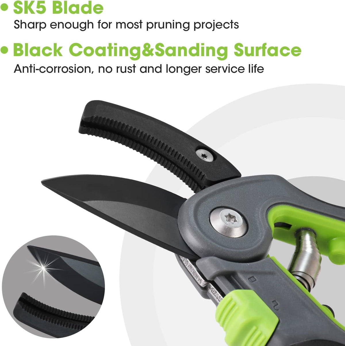 WORKPRO Anvil Pruning Shears, 8’’ Professional Gardening Hand Pruner with SK5 Steel Sharp Blades