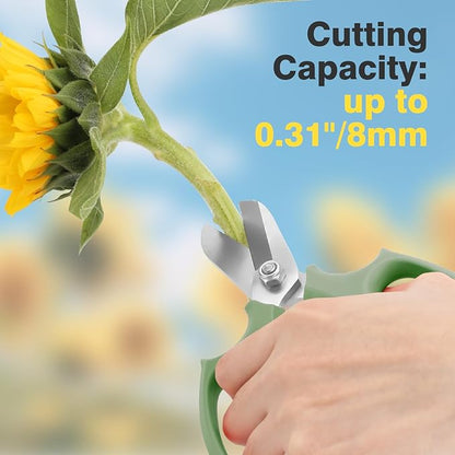 Housolution Flower Scissors, Strong Floral Shears, Premium Steel Garden Pruning Shears Floral