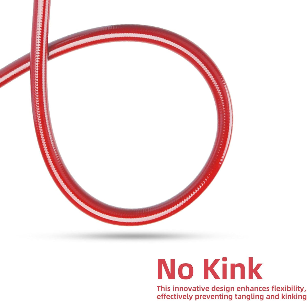 Solution4Patio Long Lead-in Red Garden Hose 5/8 in. x 50 ft. -Kink Free, No Leaking, Male/Female