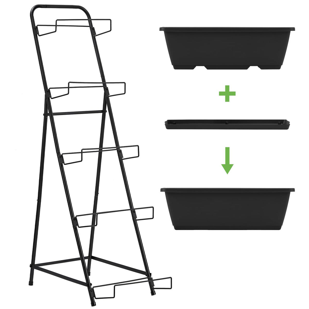 Fogein 5 Tier Vertical Raised Garden Bed Planter Box, Vertical Raised Bed with Drainage Holes for